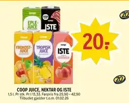 Coop Prix COOP JUICE, NEKTAR OG ISTE tilbud