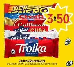 Coop Prix NIDAR SMÅSJOKOLADER tilbud