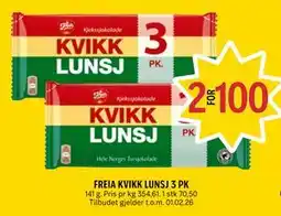 Coop Prix FREIA KVIKK LUNSJ 3 PK tilbud