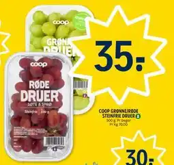 Coop Prix COOP GRØNNE/RØDE STEINFRIE DRUER tilbud