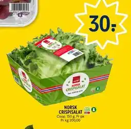 Coop Prix NORSK CRISPISALAT tilbud