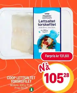 Coop Extra Coop lettsaltet torskefilet tilbud