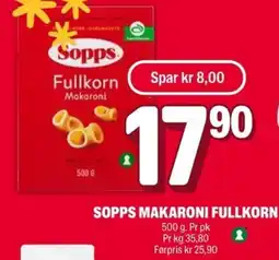 Coop Extra Sopps Makaroni fullkorn tilbud