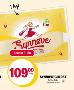 Coop Extra Synnøve gulost tilbud