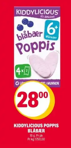 Coop Extra Kiddylicious Poppis blåbær tilbud
