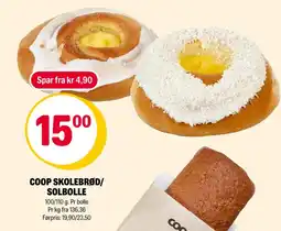 Coop Extra Coop skolebrød/ solbolle tilbud
