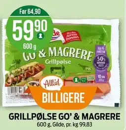 Kiwi GRILLPØLSE GO’ & MAGRERE tilbud
