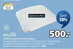 JYSK SOGNDAL pute med memoryskum tilbud