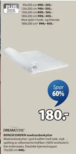 JYSK BERGSFJORDEN madrassbeskytter tilbud