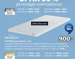 JYSK KVISTEN overmadrass - hvit tilbud