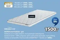 JYSK HOPEN overmadrass - grå tilbud