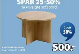 JYSK KALVEHAVE sofabord tilbud