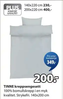 JYSK TINNE kreppsengesett tilbud