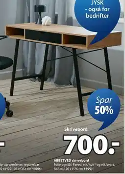 JYSK ABBETVED skrivebord tilbud