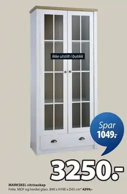 JYSK MARKSKEL vitrineskap tilbud