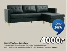 JYSK FALSLEV sofa med sjeselong tilbud