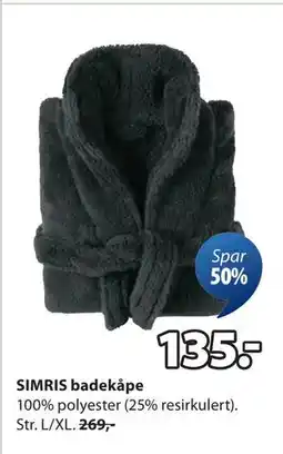 JYSK SIMRIS badekåpe tilbud