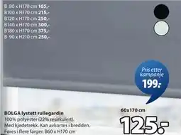 JYSK BOLGA lystett rullegardin tilbud