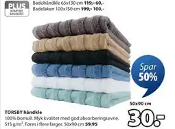 JYSK TORSBY håndkle tilbud
