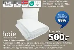 JYSK UNIQUE dyne-/putesett tilbud