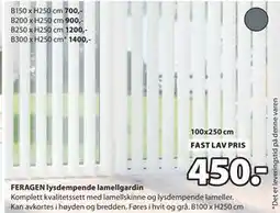 JYSK FERAGEN lysdempende lamellgardin tilbud