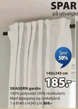 JYSK SKAGERN gardin tilbud