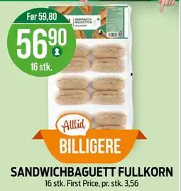 Kiwi SANDWICHBAGUETT FULLKORN tilbud