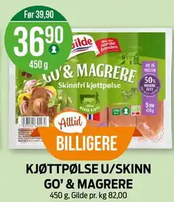 Kiwi KJØTTPØLSE U/SKINN GO’ & MAGRERE tilbud