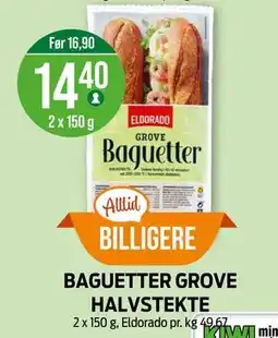Kiwi BAGUETTER GROVE HALVSTEKTE tilbud