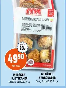 Coop Obs MERÅKER KJØTTKAKER tilbud