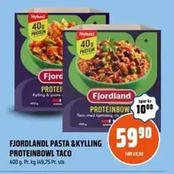 Coop Obs FJORDLANDL PASTA &KYLLING PROTEINBOWL TACO tilbud