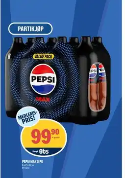 Coop Obs PEPSI MAX 8 PK, Medlemspris tilbud