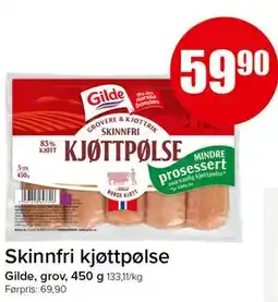 Spar Skinnfri kjøttpølse tilbud