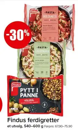 Spar Findus ferdigretter tilbud