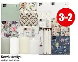Spar Servietter/lys tilbud