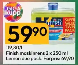 Gigaboks Finish maskinrens 2 x 250 ml tilbud