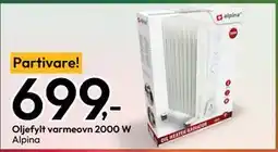 Gigaboks Oljefylt varmeovn 2000 W tilbud