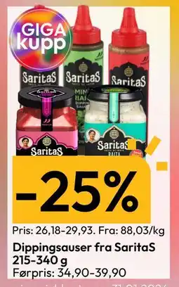 Gigaboks Dippingsauser fra SaritaS 215-340 g tilbud