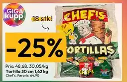 Gigaboks Tortilla 30 cm 1,62 kg tilbud