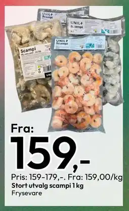 Gigaboks Stort utvalg scampi 1 kg tilbud