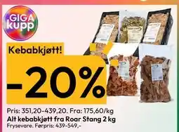 Gigaboks Alt kebabkjøtt fra Roar Stang 2 kg tilbud
