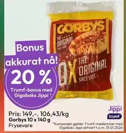 Gigaboks Gorbys 10 x 140 g tilbud