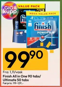 Gigaboks Finish All in One 90 tabs/ Ultimate 50 tabs tilbud