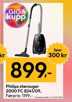 Gigaboks Philips støvsuger 2000 FC 8241/09 tilbud