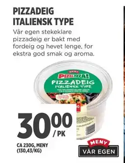 Meny PIZZADEIG ITALIENSK TYPE tilbud