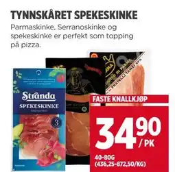 Meny TYNNSKÅRET SPEKESKINKE tilbud