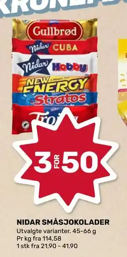 Matkroken NIDAR SMÅSJOKOLADER tilbud