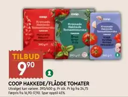 Coop Mega COOP HAKKEDE/FLÅDDE TOMATER tilbud