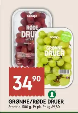 Coop Mega GRØNNE/RØDE DRUER tilbud