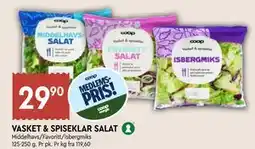 Coop Mega VASKET & SPISEKLAR SALAT, Medlemspris tilbud